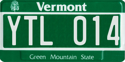 VT license plate YTL014