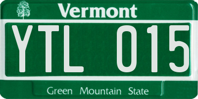 VT license plate YTL015