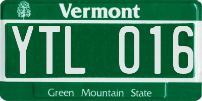 VT license plate YTL016