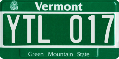 VT license plate YTL017