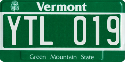 VT license plate YTL019