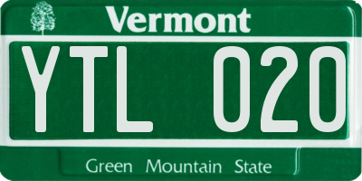 VT license plate YTL020