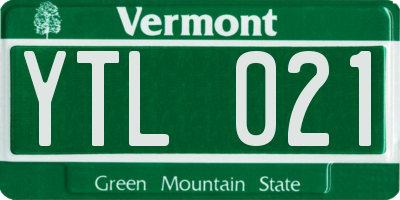 VT license plate YTL021