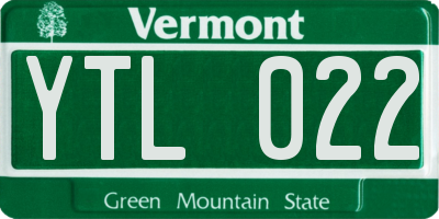 VT license plate YTL022