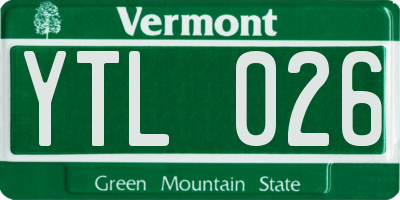 VT license plate YTL026