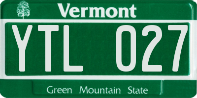 VT license plate YTL027