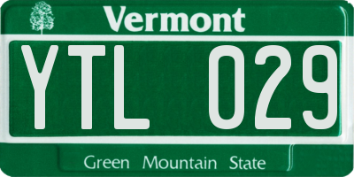 VT license plate YTL029