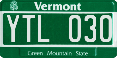 VT license plate YTL030