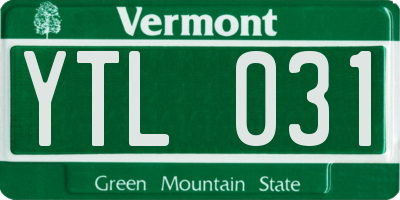 VT license plate YTL031