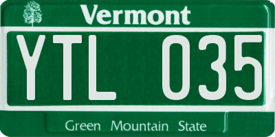 VT license plate YTL035