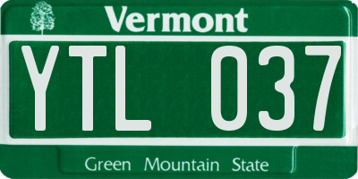 VT license plate YTL037