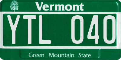 VT license plate YTL040