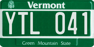 VT license plate YTL041