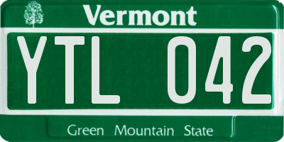 VT license plate YTL042