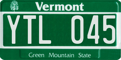 VT license plate YTL045