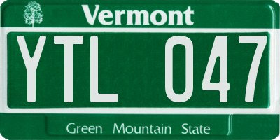VT license plate YTL047