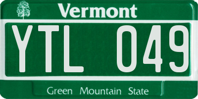 VT license plate YTL049