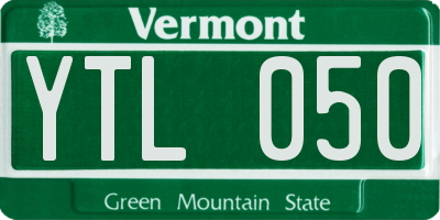 VT license plate YTL050