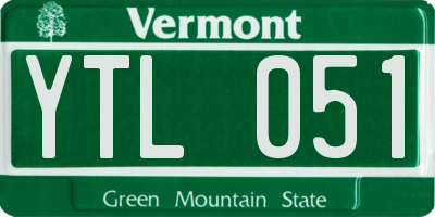 VT license plate YTL051