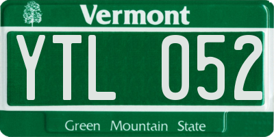 VT license plate YTL052