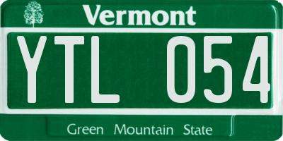 VT license plate YTL054