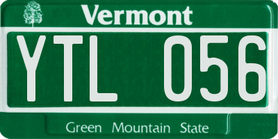 VT license plate YTL056