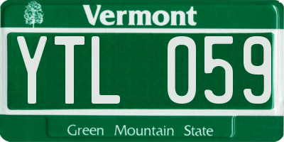 VT license plate YTL059