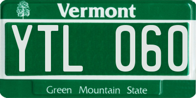 VT license plate YTL060