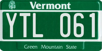 VT license plate YTL061