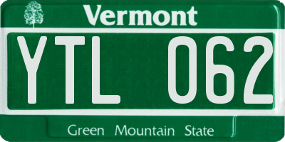 VT license plate YTL062
