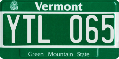 VT license plate YTL065