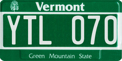 VT license plate YTL070