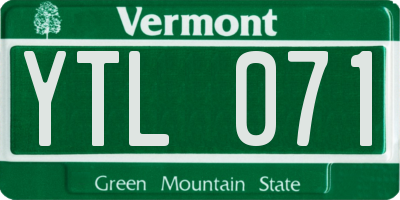VT license plate YTL071
