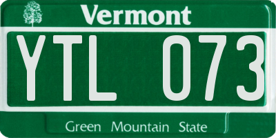VT license plate YTL073