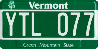 VT license plate YTL077
