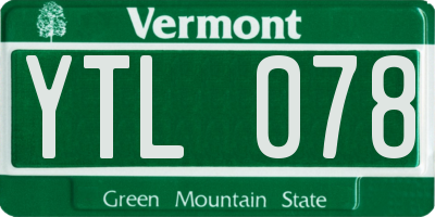 VT license plate YTL078