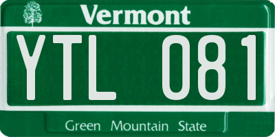 VT license plate YTL081