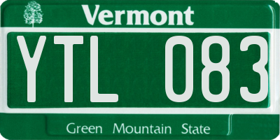 VT license plate YTL083