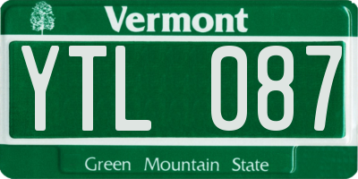VT license plate YTL087