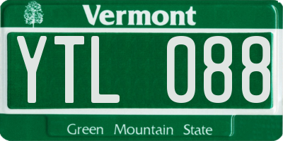 VT license plate YTL088