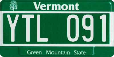 VT license plate YTL091
