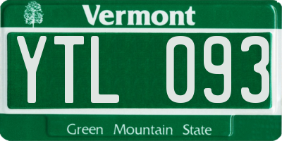 VT license plate YTL093