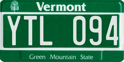 VT license plate YTL094