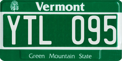 VT license plate YTL095