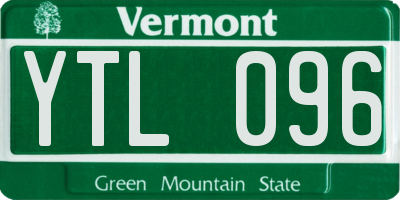 VT license plate YTL096