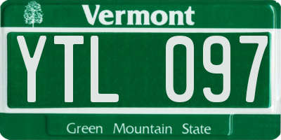 VT license plate YTL097