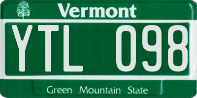 VT license plate YTL098