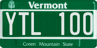 VT license plate YTL100