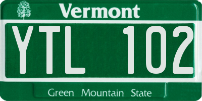 VT license plate YTL102