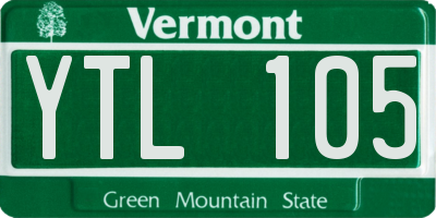VT license plate YTL105